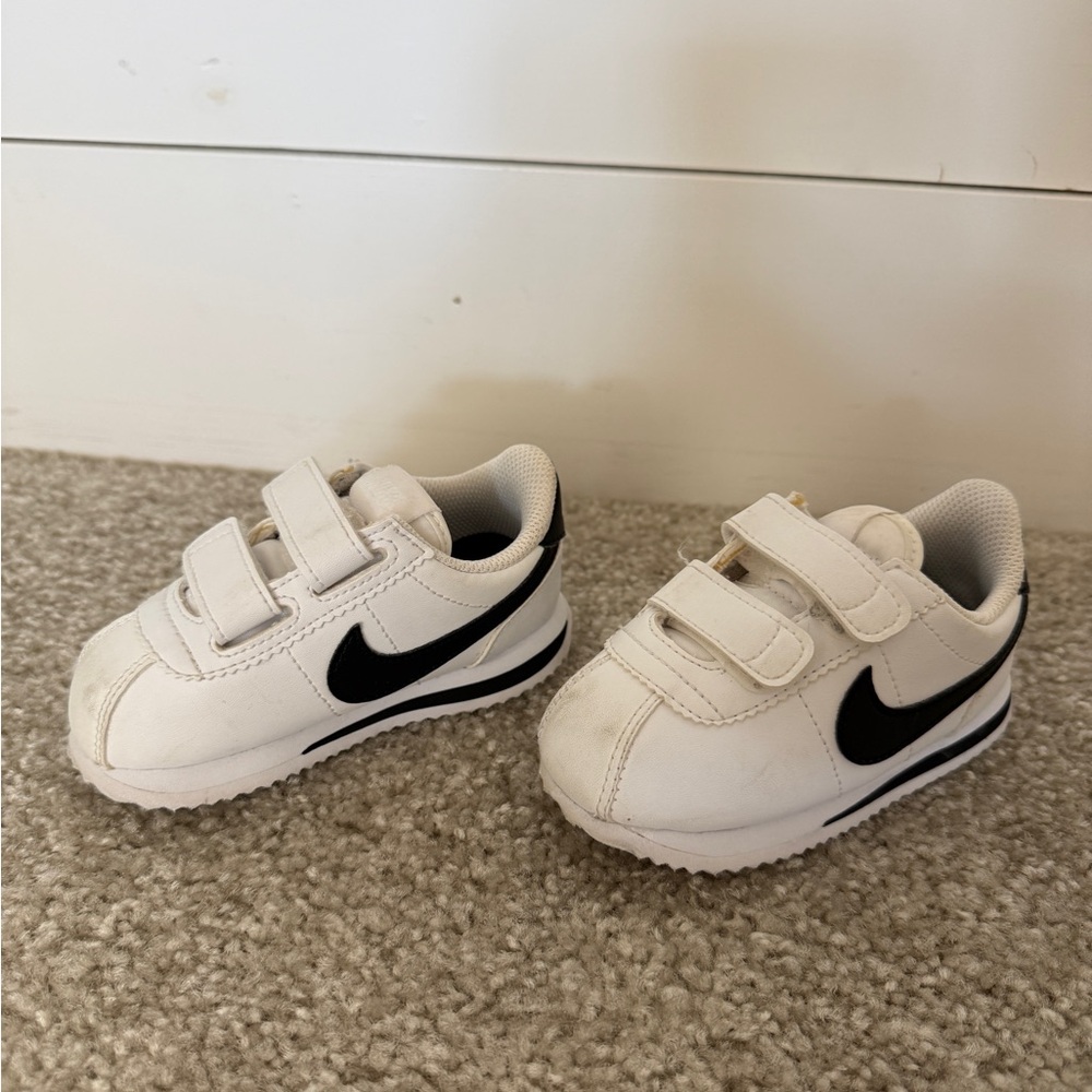 Nike Cortez Kids White and Black Sneakers